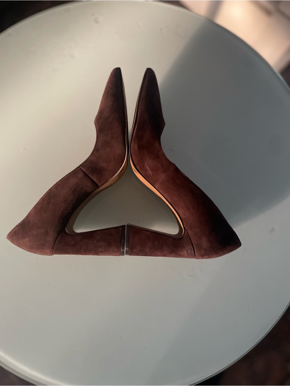 Vince Camuto Pointed Toe Suede Pumps in Brown - Picture 4 of 4
